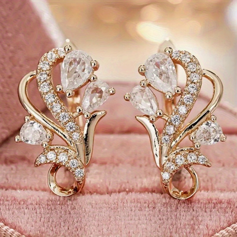 ANGOL Vintage Floral Hoop Earrings for Women